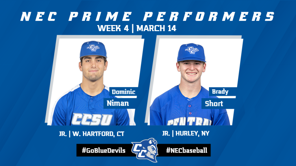 Niman Earns NEC Baseball Pitcher of the Week; Short Named Prime Performer