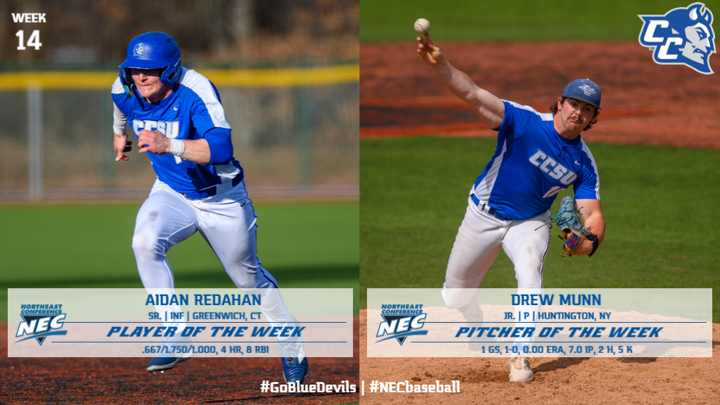 Redahan, Munn Earn Northeast Conference Baseball Weekly Honors