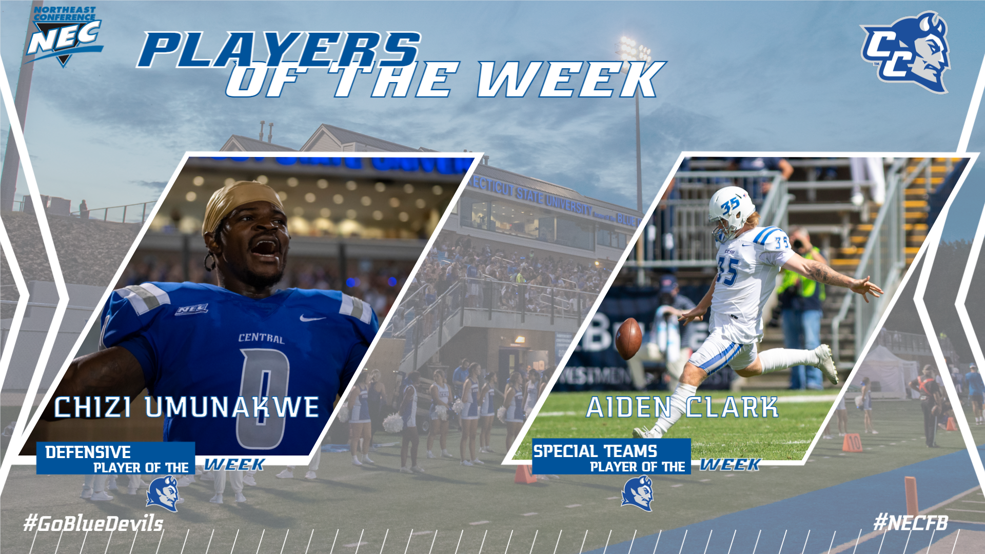 Umunakwe, Clark Earn NEC Weekly Awards