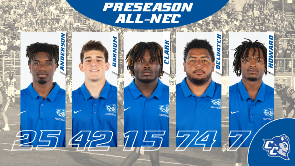 Graduate student Isaiah DeLoatch, senior Jayden Anderson and juniors Jack Barnum, Kimal Clark and Elijah Howard were recognized by the league's head coaches.