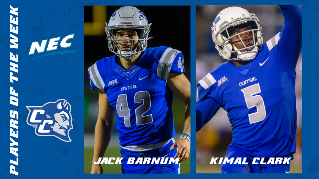 Jack Barnum and Kimal Clark were honored with weekly awards by the Northeast Conference on Monday. (Photos: Steve McLaughlin)