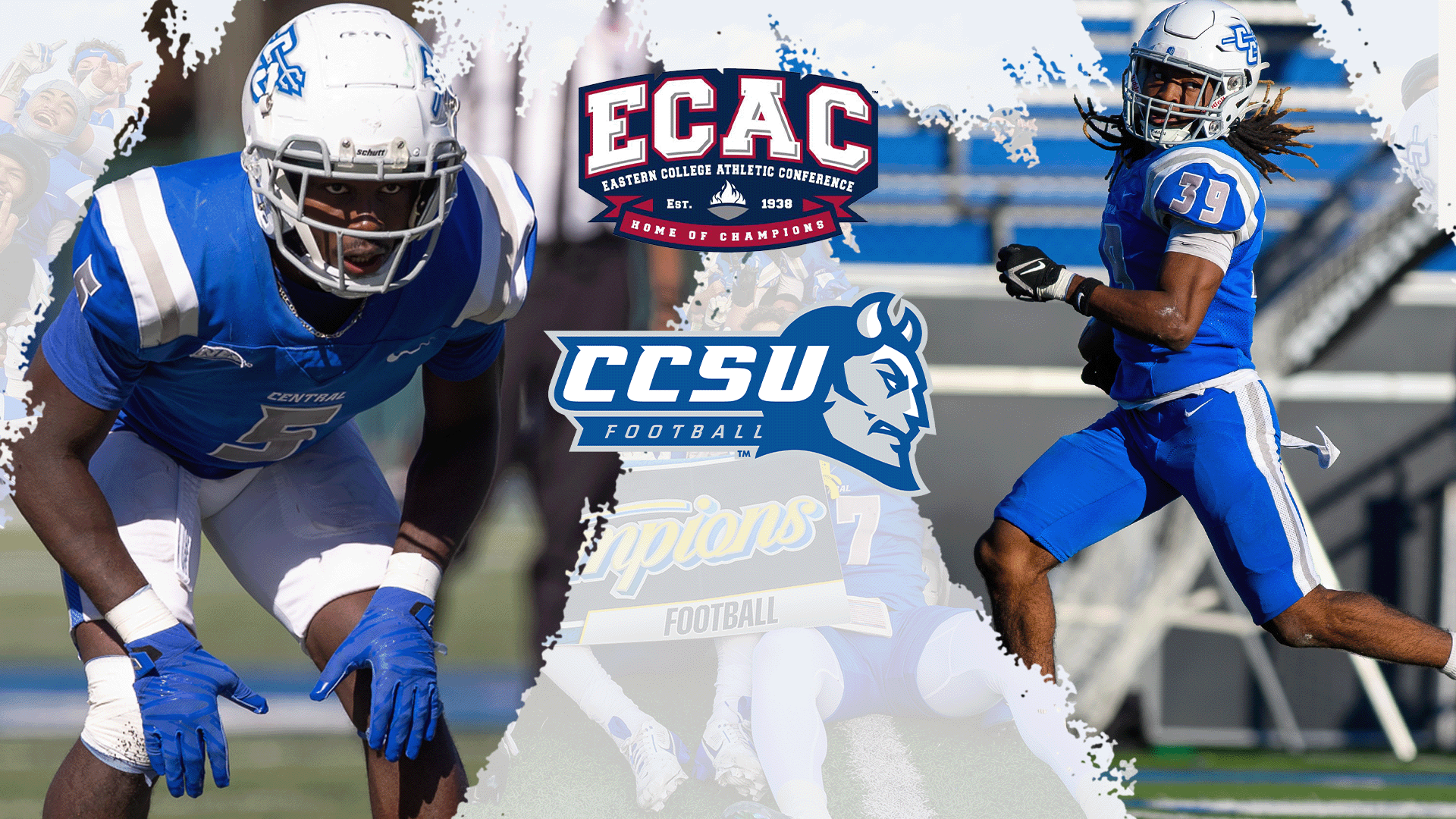 Christopher Jean is the 2024 ECAC FCS Defensive Rookie of the Year, while Kimal Clark has been named to the FCS All-ECAC Team. (Photos: Steve McLaughlin)