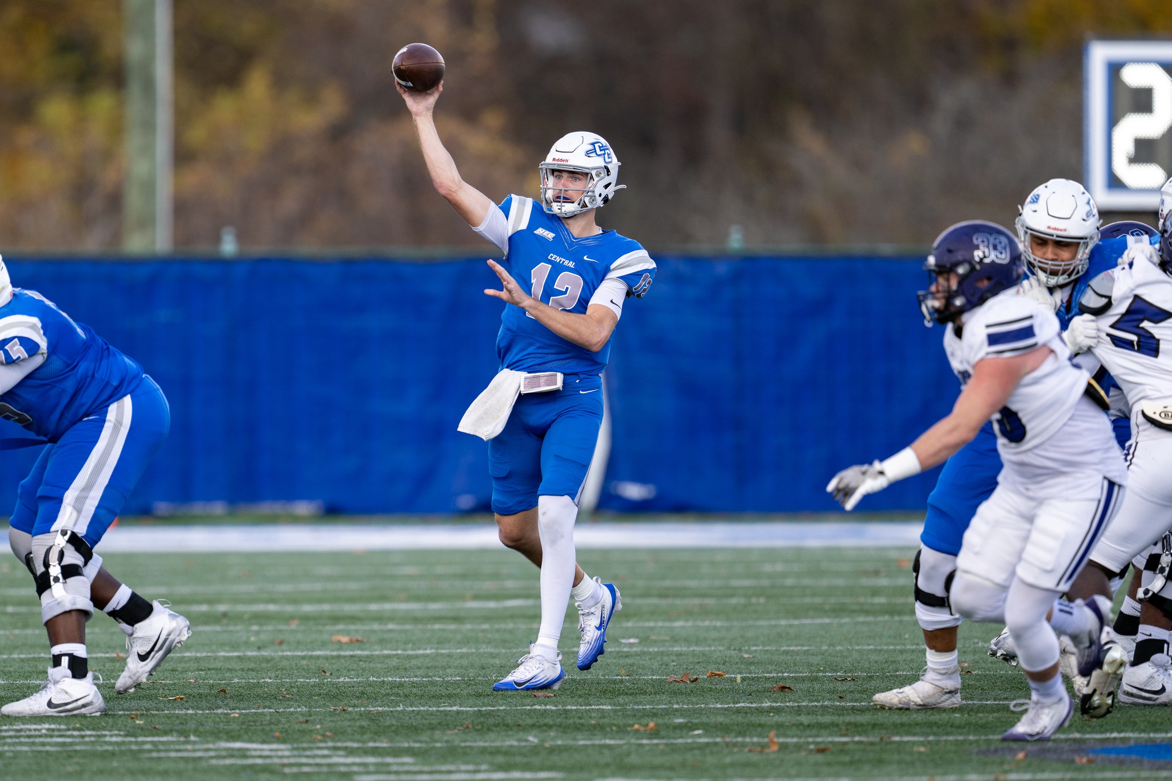 Brady Olson threw for a single-game school record 423 yards on Saturday, surpassing the Keith Toolan mark (377) from 1997. (Photo: Steve McLaughlin Photography)