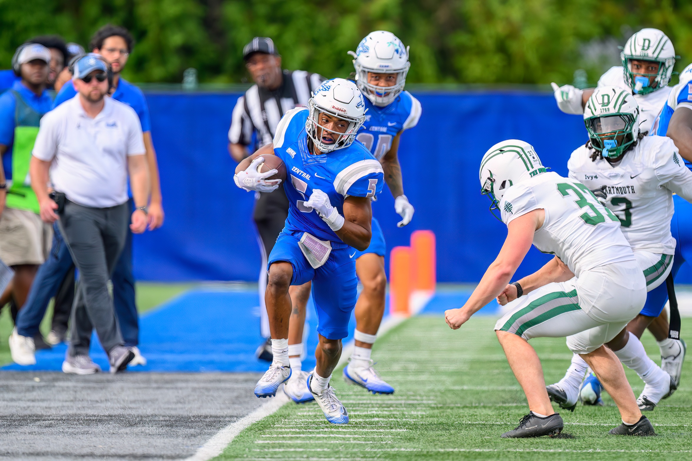 Jadon Turner averaged 32 yards per kickoff return in the game with Dartmouth to earn NEC Special Team Player of the Week. (Photo: Steve McLaughlin)