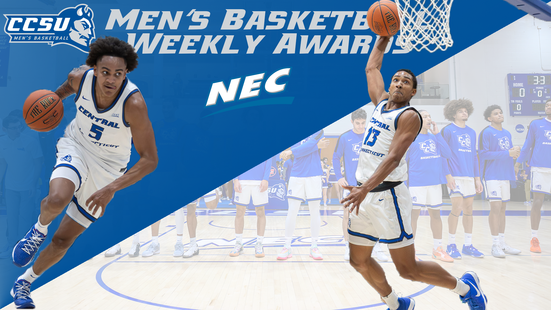 Men's Basketball Earns Pair of NEC Weekly Awards