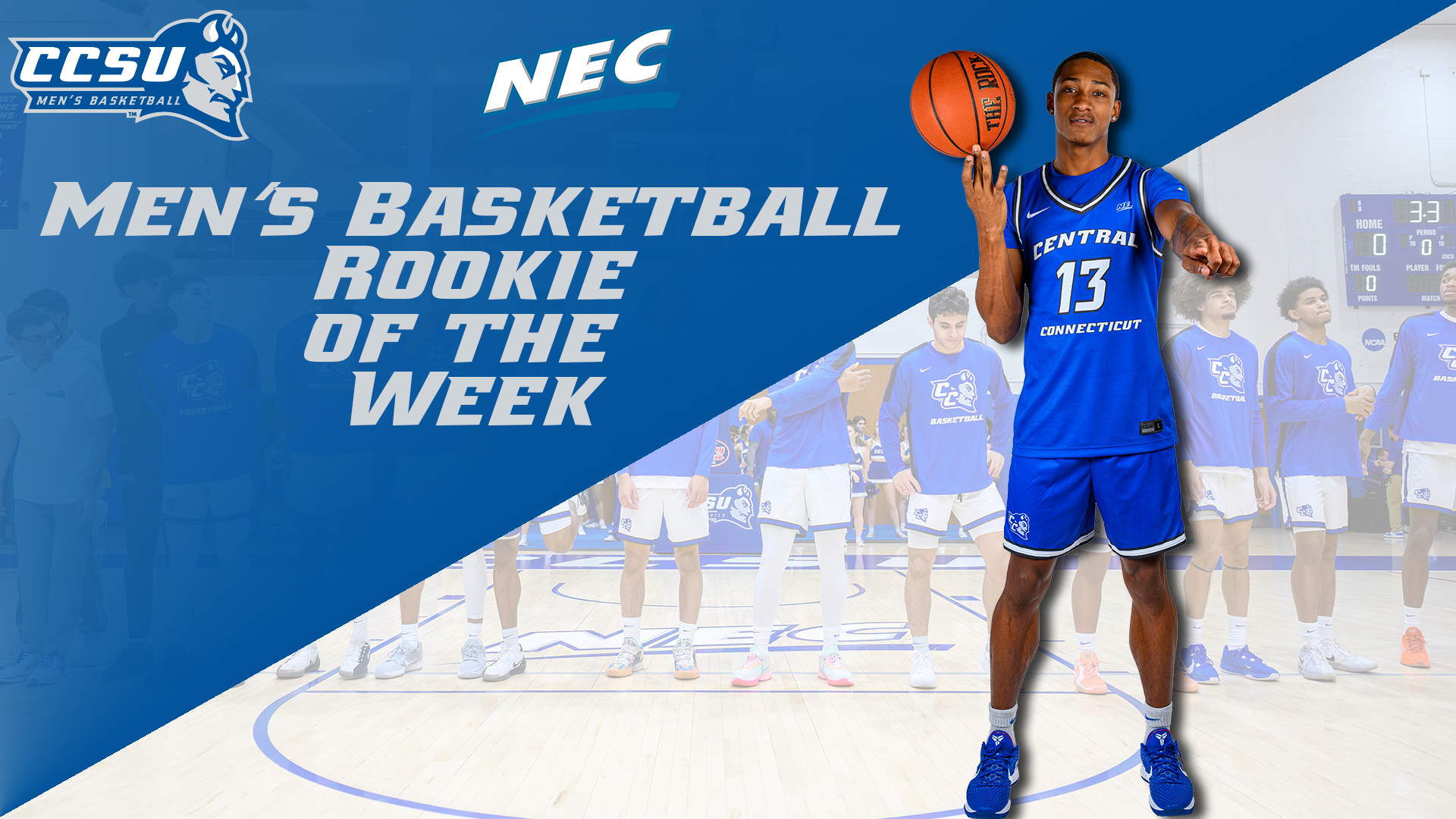 Reynolds Earns Second NEC Men's Basketball Rookie of the Week Honor