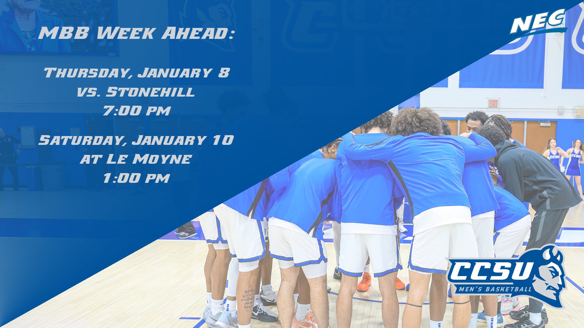 Men's Basketball Hosts Stonehill Thursday Before Three-Game Road Swing