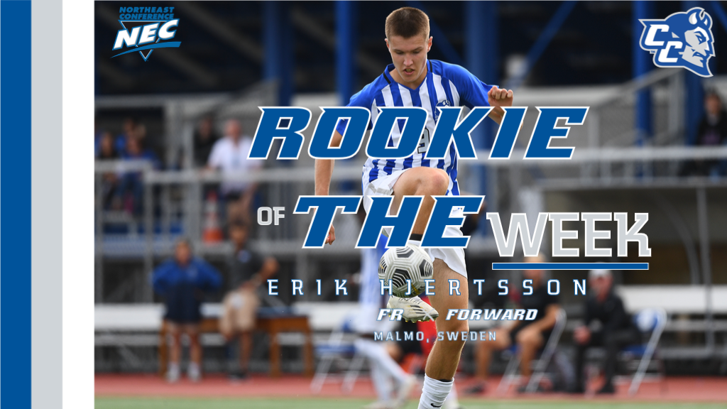 Hjertsson Named NEC Men's Soccer Rookie of the Week