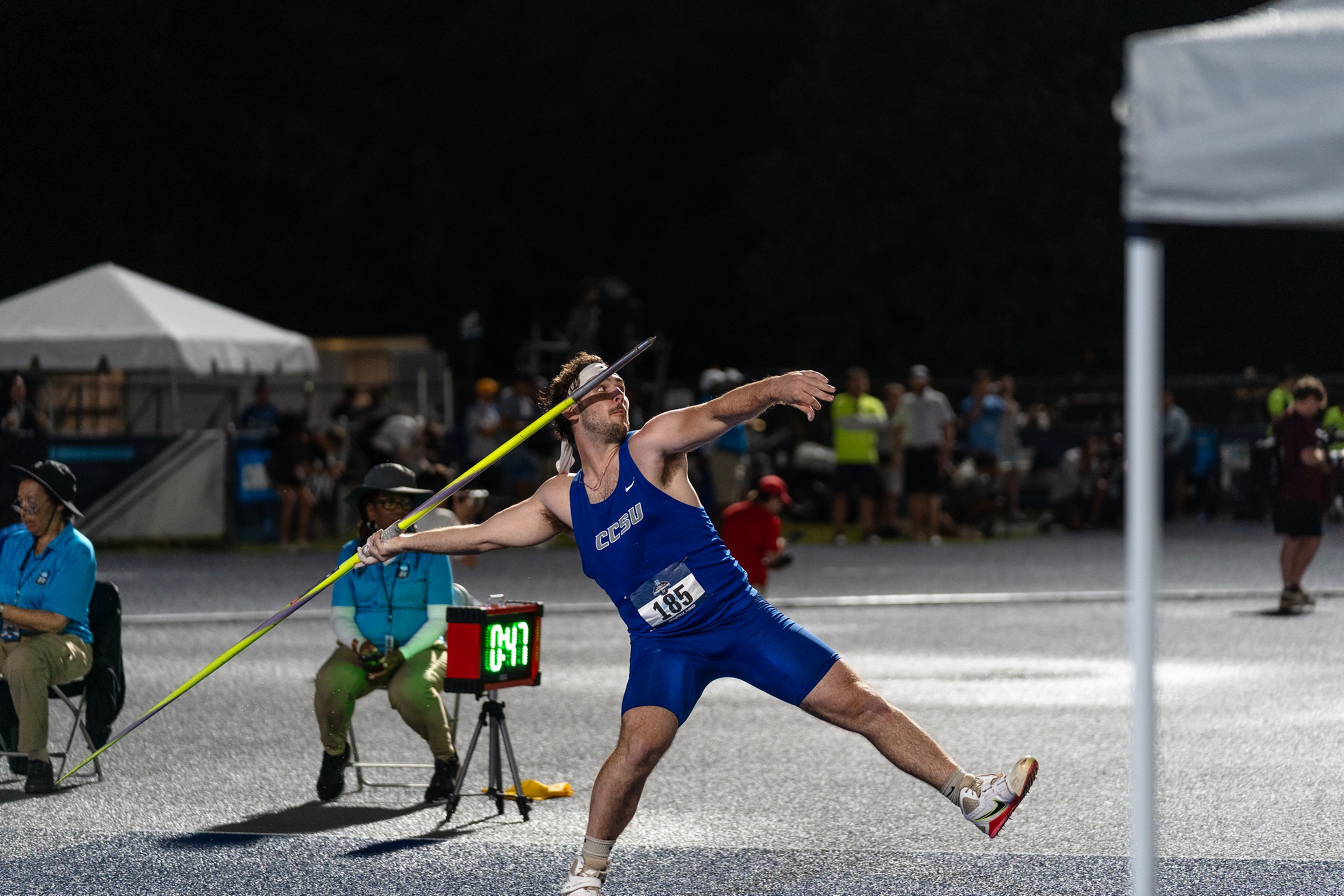 Colin Winkler finished ninth in the javelin at the NCAA East Region Championship, earning a berth in the NCAA Championship. (Credit: Julia Iacampo)