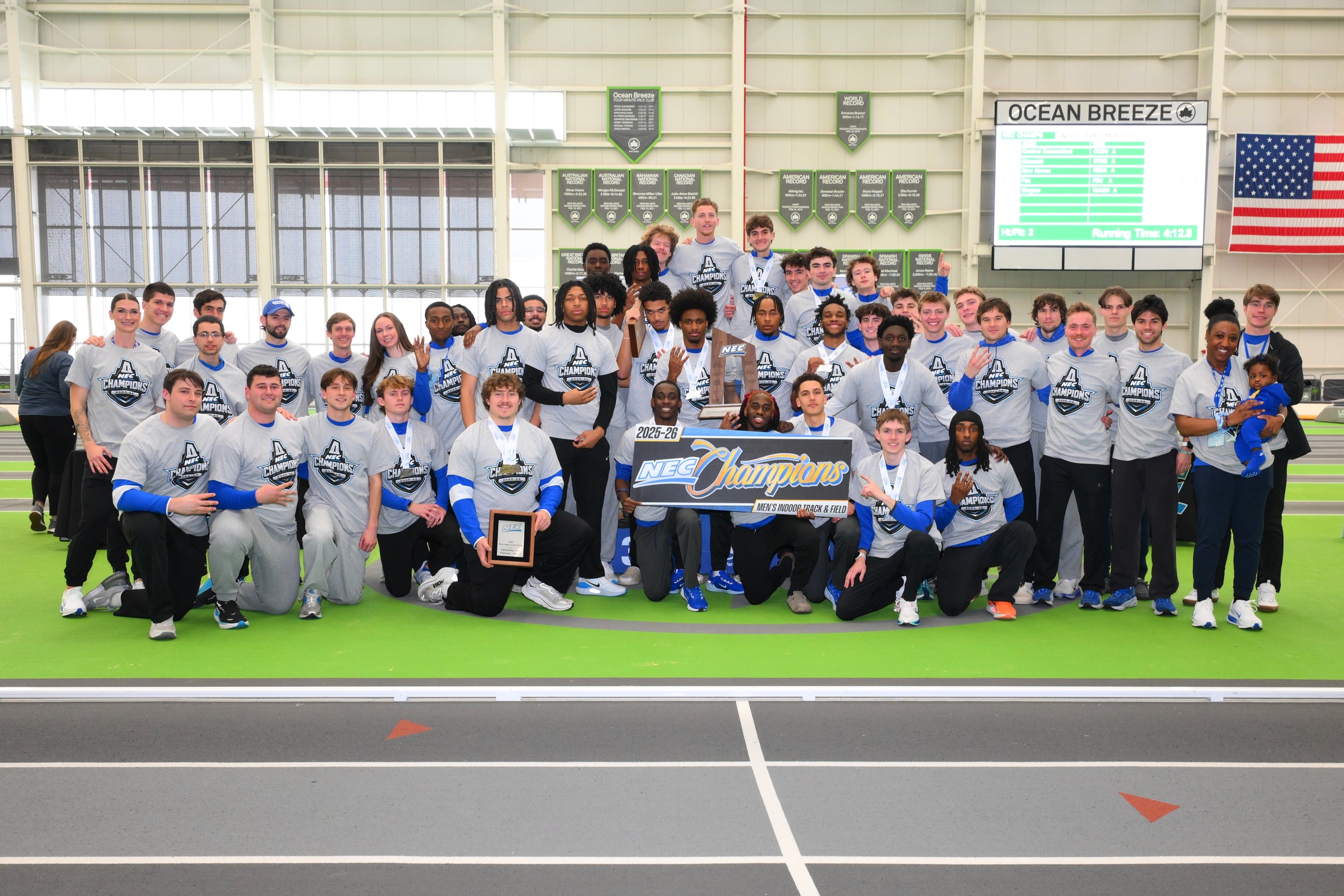 Men's Track & Field Wins Second Straight NEC Indoor Championship