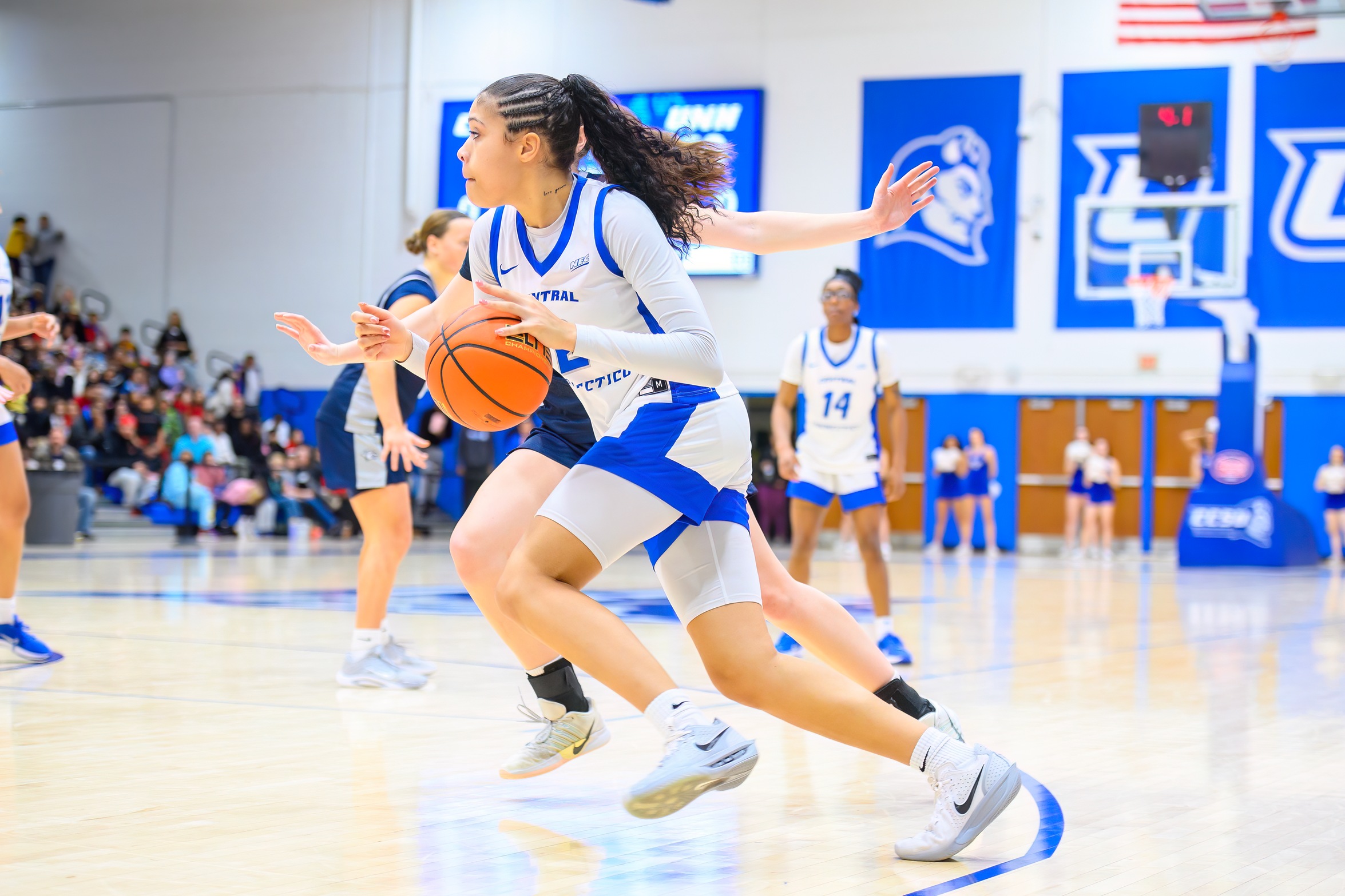 Kiyah Lewis scored 36 and corralled 11 rebounds, both career-highs, in a double-double effort at Saint Francis on Saturday. (Photo: Steve McLaughlin)