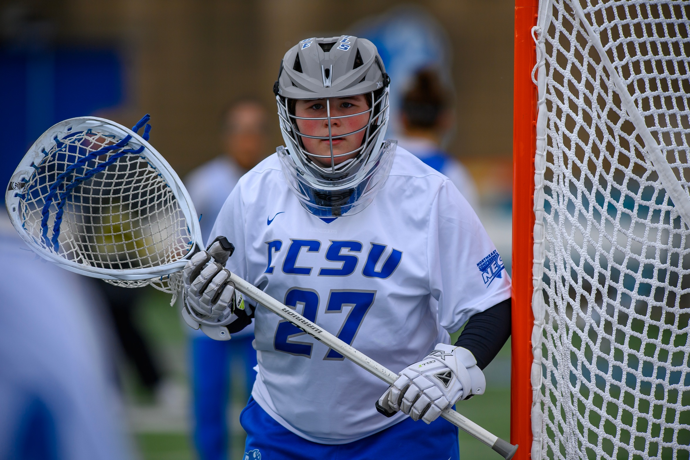 Maeve Tobler made five saves in minding the net for 30 minutes on Saturday. (Photo: Steve McLaughlin)