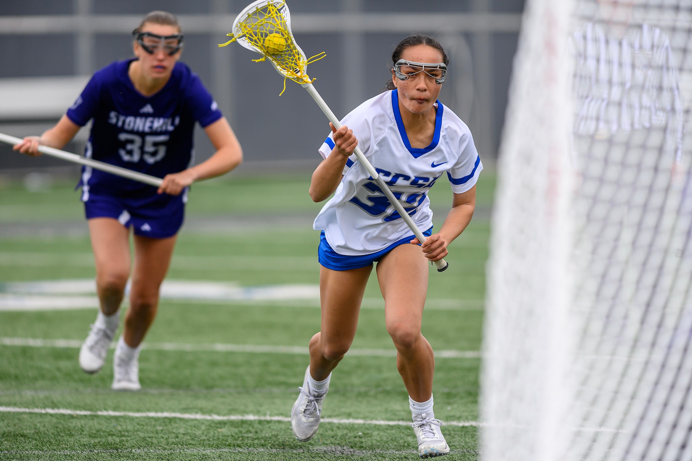 Skye Guadio tallied her first Blue Devil hat trick on Wednesday afternoon. (Photo: Steve McLaughlin)