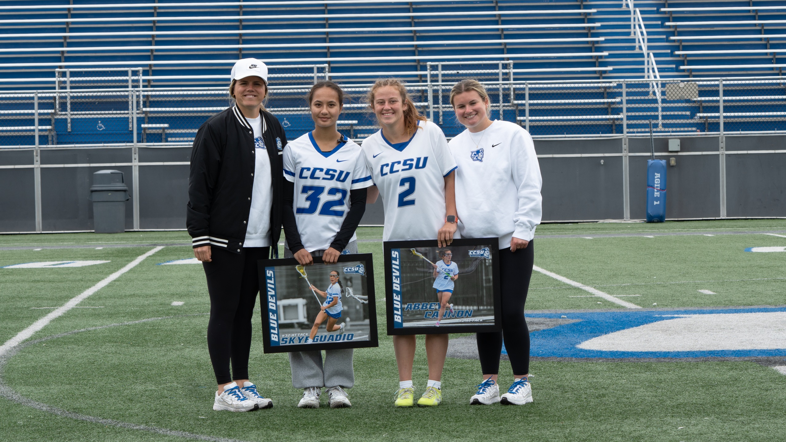 The Blue Devils honored Skye Guadio and Abbey Cannon on senior day Saturday. (Photo: Ja'Najia Walker-Holliman)