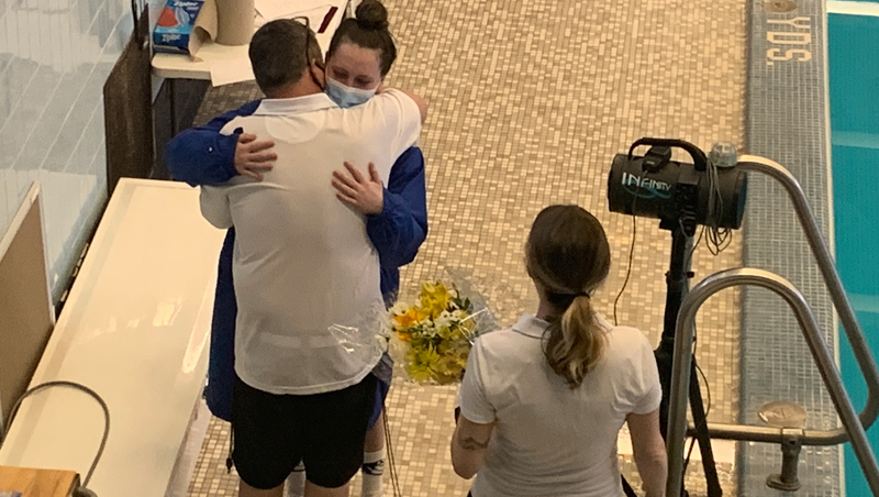 Swimming Outscores LIU on Senior Day